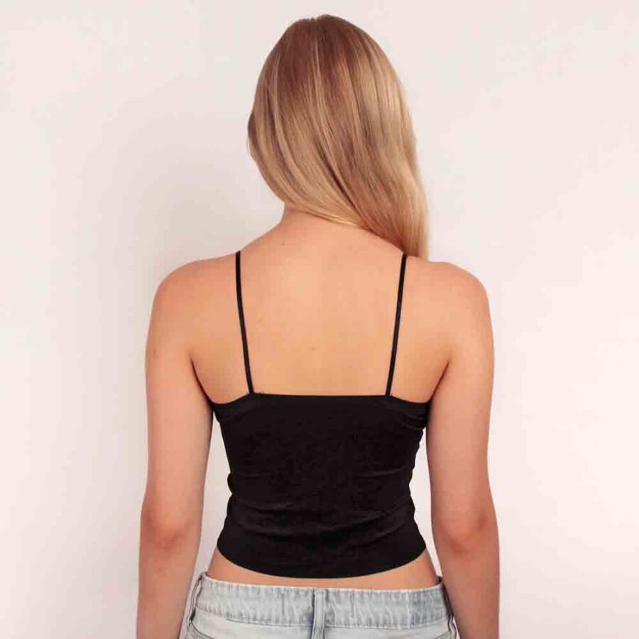 Petalane Top-Modell Elva in schwarz Rückenansicht